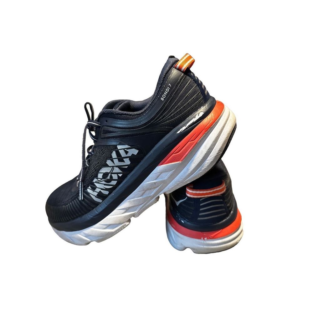 Hoka Bondi 7 Road-Running Shoes - Women's size 7.5 navy blue pink coral